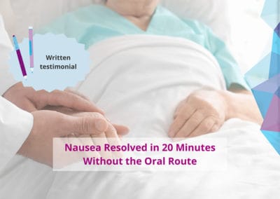 Nausea Resolved in 20 Minutes Without the Oral Route