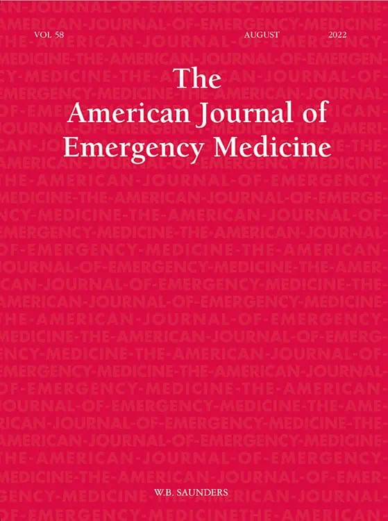 The cover of The American Journal of Emergency Medicine medical journal